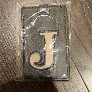 Black and Gray “J” Luggage Tag